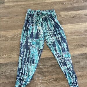 Ariella Teal & Navy Tie-Dye Track Joggers